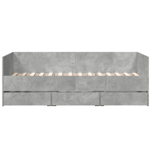 Divano Letto con Cassetti Grigio Cemento 75x190 cm Multistrato 3280835