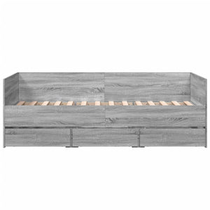 Divano Letto con Cassetti Grigio Sonoma 75x190 cm Multistrato 3280837