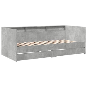 Divano Letto con Cassetti Grigio Cemento 90x190 cm Multistratocod mxl 114972