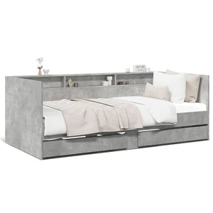 Divano Letto con Cassetti Grigio Cemento 90x190 cm Multistratocod mxl 114972