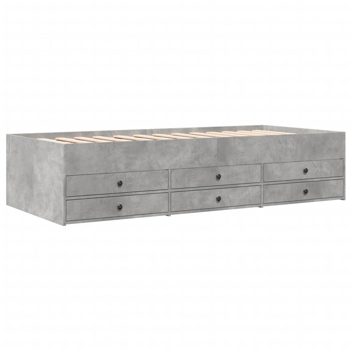 Divano Letto con Cassetti Grigio Cemento 100x200 cm Multistrato 3280870