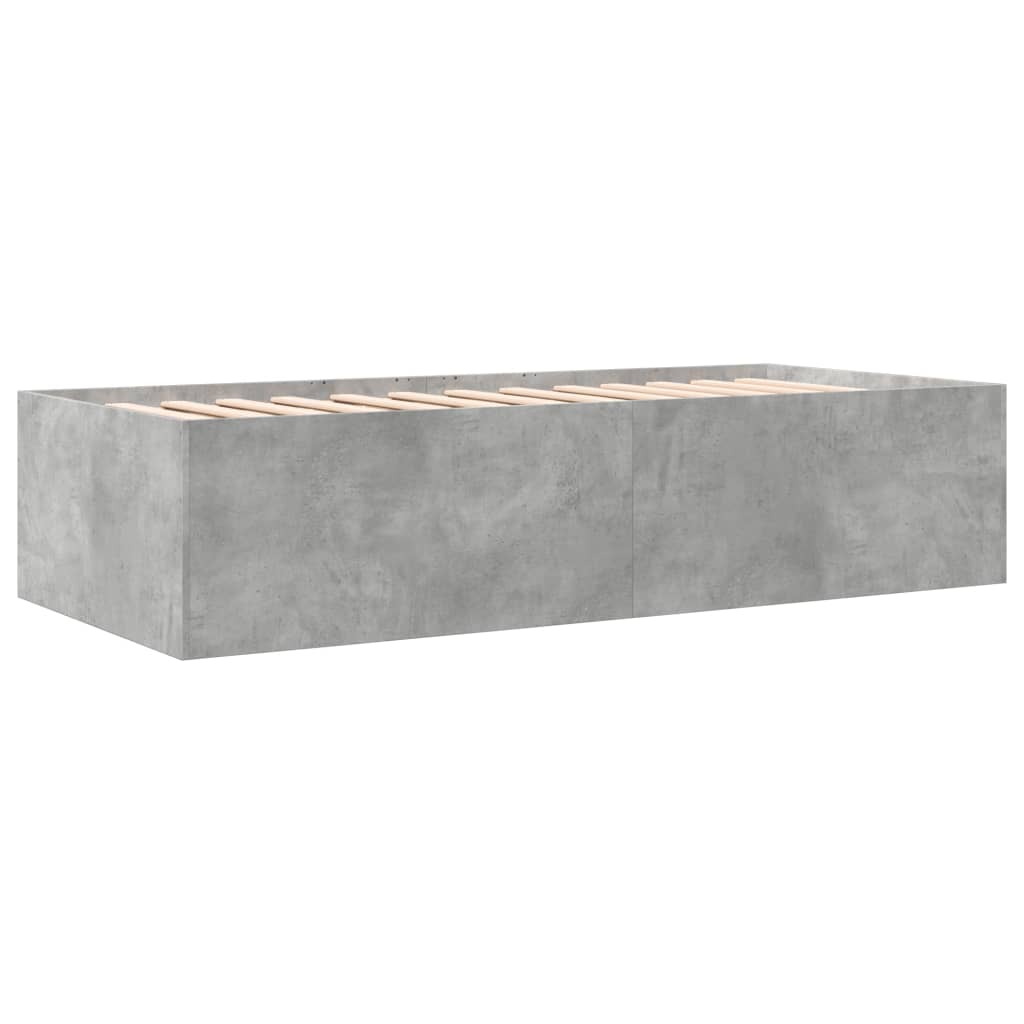 Divano Letto con Cassetti Grigio Cemento 100x200 cm Multistrato 3280870