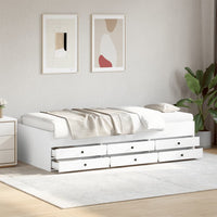 Divano Letto con Cassetti Bianco 90x190 cm in Legno Multistratocod mxl 91070