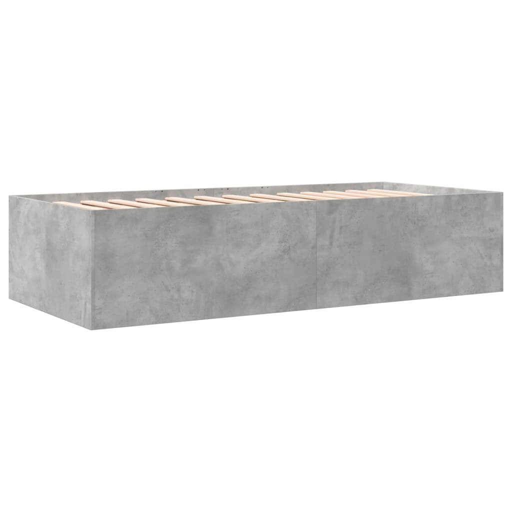 Divano Letto con Cassetti Grigio Cemento 75x190 cm Multistrato 3280891