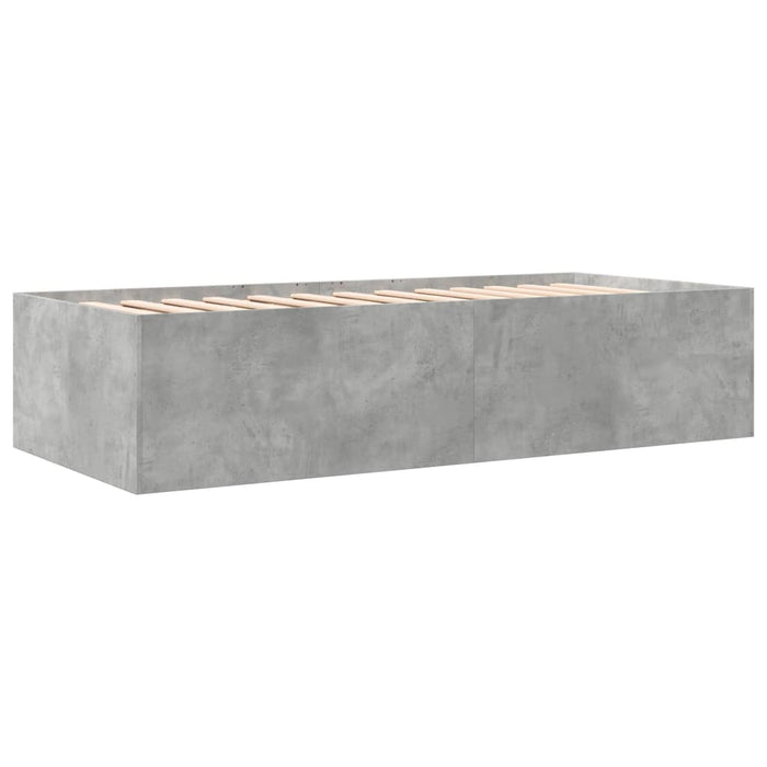 Divano Letto con Cassetti Grigio Cemento 75x190 cm Multistrato 3280891