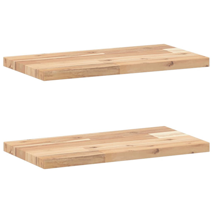 Mensole da Parete 2 pz 60x20x2 cm Legno Acacia Non Trattato 3279340