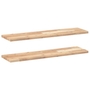 Mensole da Parete 2 pz 80x20x2 cm Legno Acacia Non Trattato 3279344