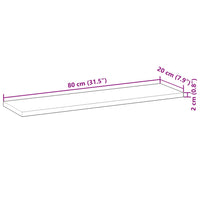 Mensole da Parete 4 pz 80x20x2 cm Legno Acacia Non Trattato 3279346