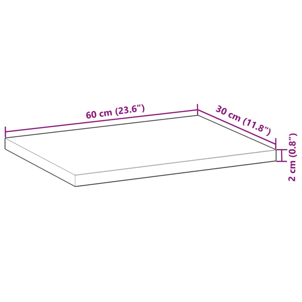 Ripiano a Parete 60x30x2 cm Legno Massello Acacia Non Trattato 3279367