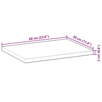 Ripiano a Parete 60x30x2 cm Legno Massello Acacia Non Trattato 3279367