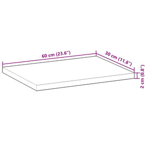 Ripiano a Parete 60x30x2 cm Legno Massello Acacia Non Trattato 3279367