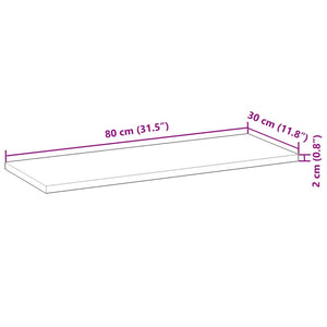 Mensole da Parete 2 pz 80x30x2 cm Legno Acacia Non Trattato 3279372