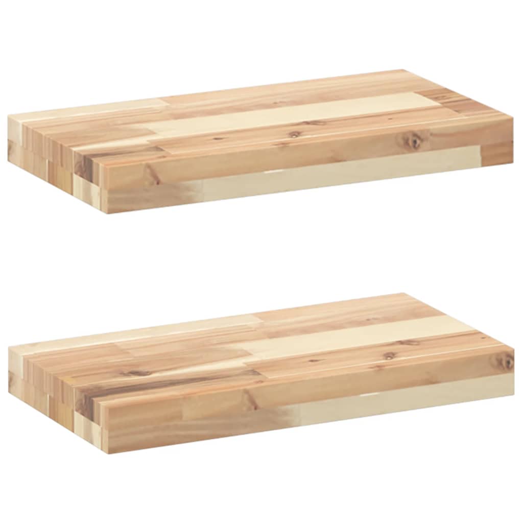 Mensole da Parete 2 pz 40x20x4 cm Legno Acacia Non Trattato 3279416