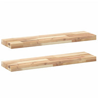 Mensole da Parete 2 pz 80x20x4 cm Legno Acacia Non Trattato 3279424