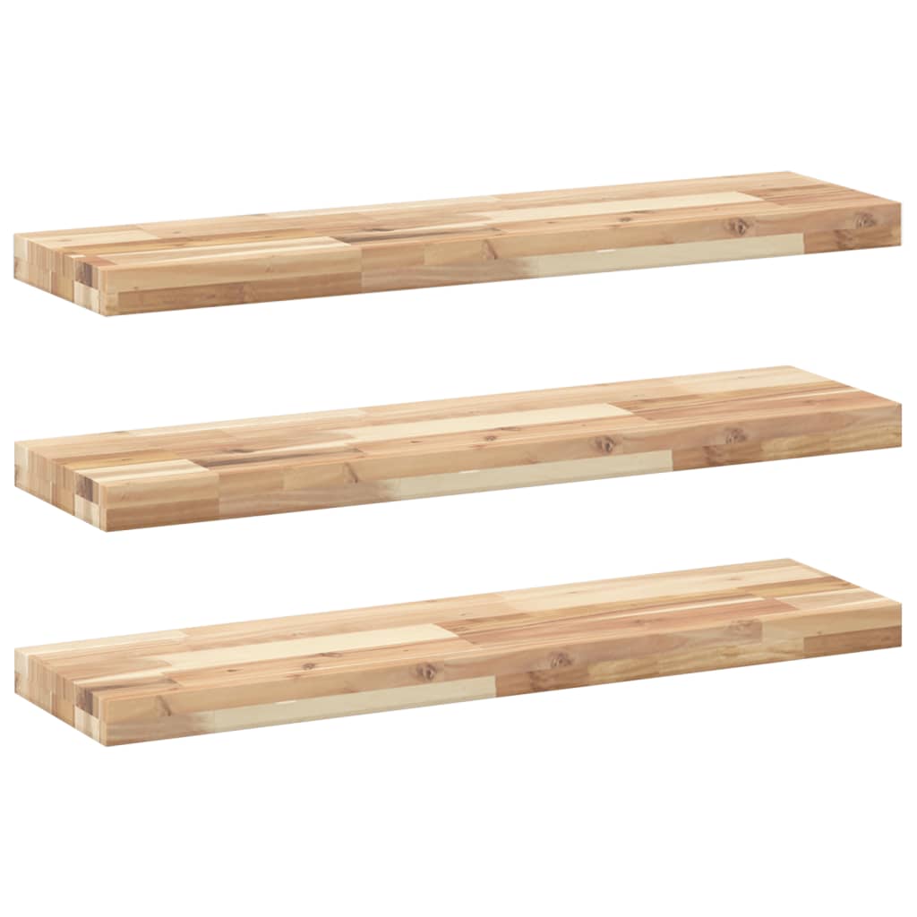 Mensole da Parete 3 pz 80x20x4 cm Legno Acacia Non Trattato 3279425