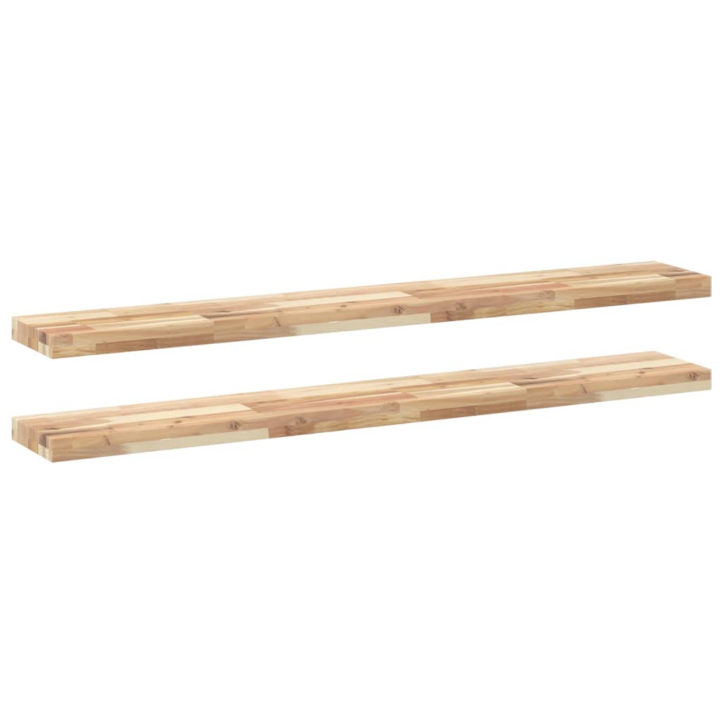 Mensole da Parete 2 pz 120x20x4 cm Legno Acacia Non Trattato 3279432