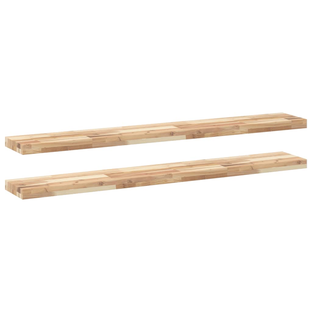 Mensole da Parete 2 pz 140x20x4 cm Legno Acacia Non Trattato 3279436