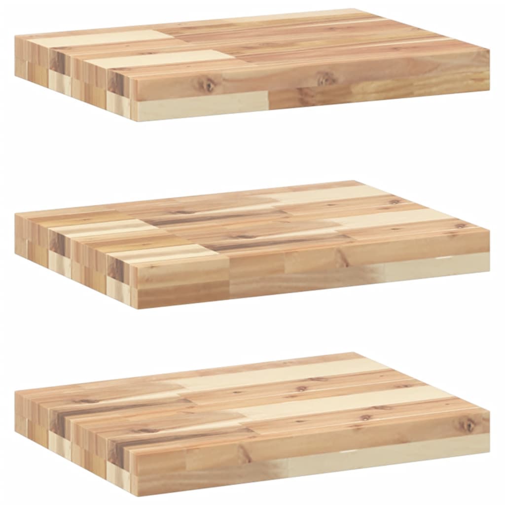 Mensole da Parete 3 pz 60x30x4 cm Legno Acacia Non Trattato 3279449