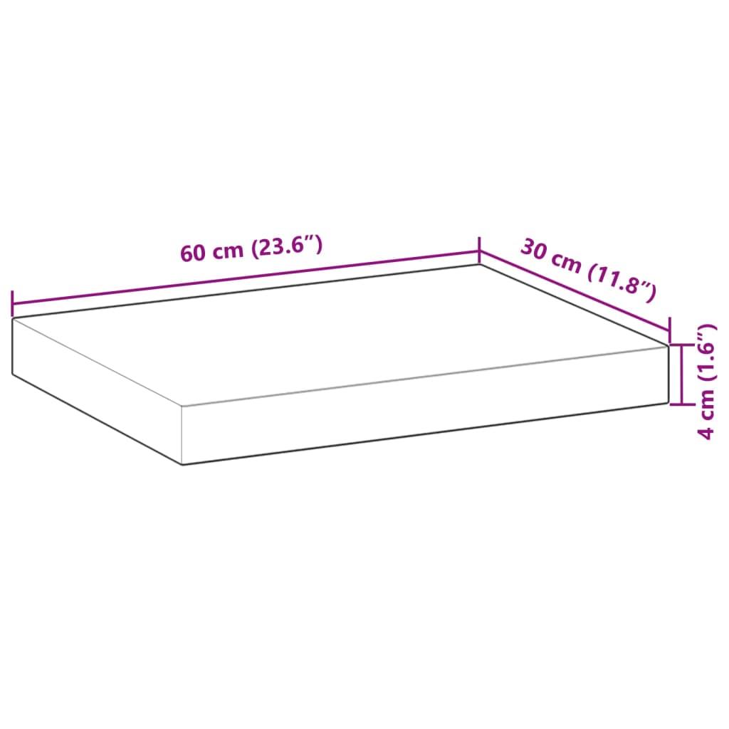 Mensole da Parete 3 pz 60x30x4 cm Legno Acacia Non Trattato 3279449