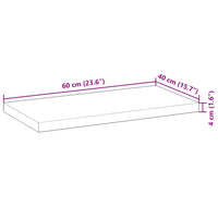 Mensole da Parete 2 pz 60x40x4 cm Legno Acacia Non Trattato 3279472