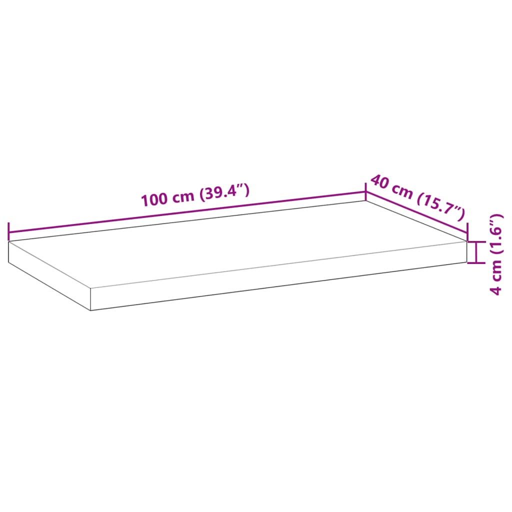 Mensole da Parete 3 pz 100x40x4 cm Legno Acacia Non Trattato 3279481