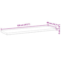 Mensole da Parete 4 pz 120x40x4 cm Legno Acacia Non Trattato 3279486