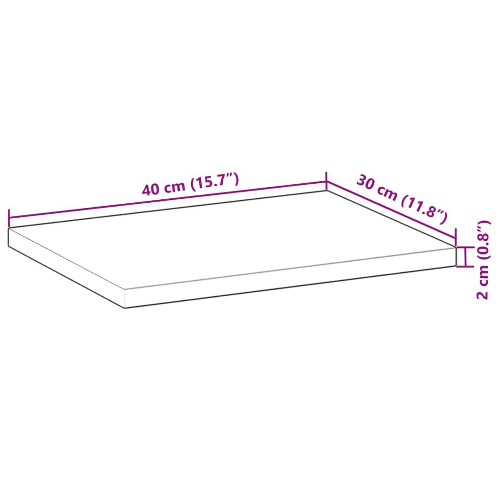 Ripiano a Parete 40x30x2 cm Legno Massello Acacia Rifinito Olio 3279523