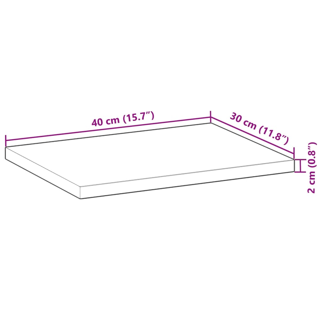 Mensole da Parete 2 pz 40x30x2 cm Legno Acacia Rifinito a Olio 3279524