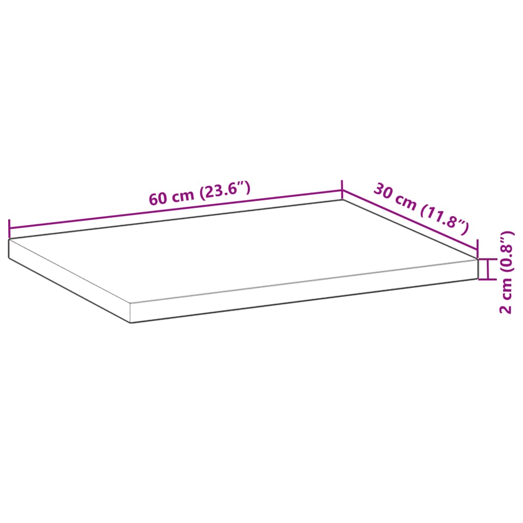 Mensole da Parete 2 pz 60x30x2 cm Legno Acacia Rifinito a Olio 3279528