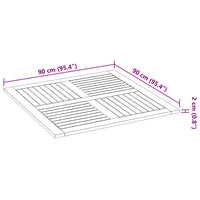 Piano per Tavolo 90x90x2,2 cm Quadrato Legno Massello di Faggio 4004257