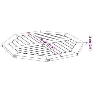 Piano per Tavolo 70x70x2 cm Ottagonale Legno Massello di Acacia 4004261