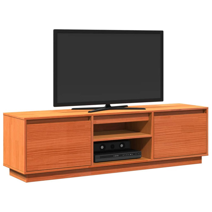 Mobile TV Marrone Cera 140x35x40 cm in Legno Massello di Pino 847131