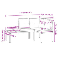 Panche Giardino con Cuscini 2pz Nere Acciaio Verniciato Polvere 4008562