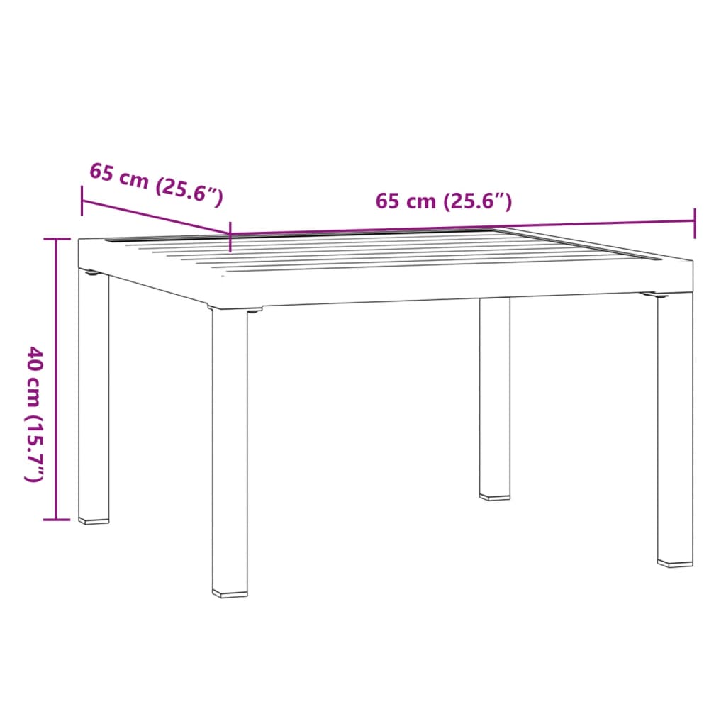 Tavolino da Salotto da Giardino 65x65x40 cm in Alluminio 4008573