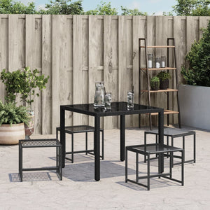 Sgabelli da Bar 4 pz Neri in Polyrattan 4008579