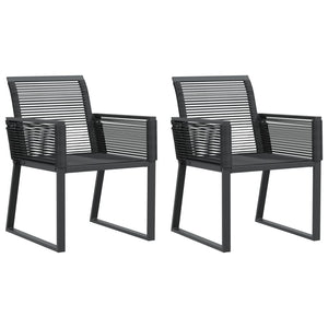 Sedie da Giardino Set 2 pz Polyrattan Nero 4008113