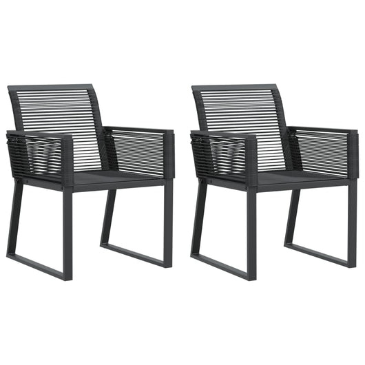 Sedie da Giardino Set 2 pz Polyrattan Nero 4008113