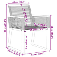 Sedie da Giardino 4 pz Nere in Polyrattan 4008114