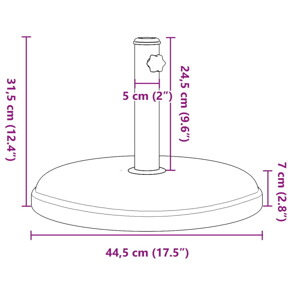 Base per Ombrellone per Pali Ø32/35/38 mm 15 kg Rotonda 368672