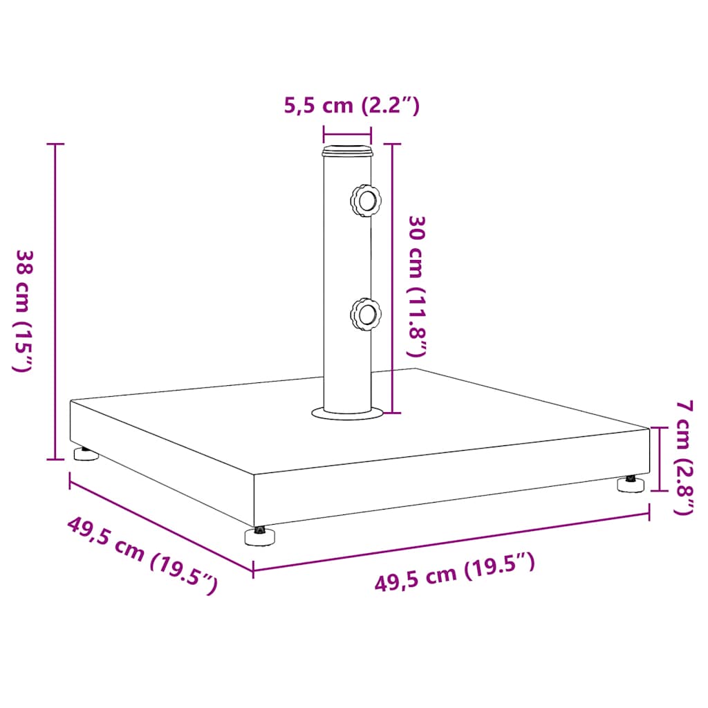 Base per Ombrellone per Pali Ø32/38/48 mm 28 kg Rotonda 368675