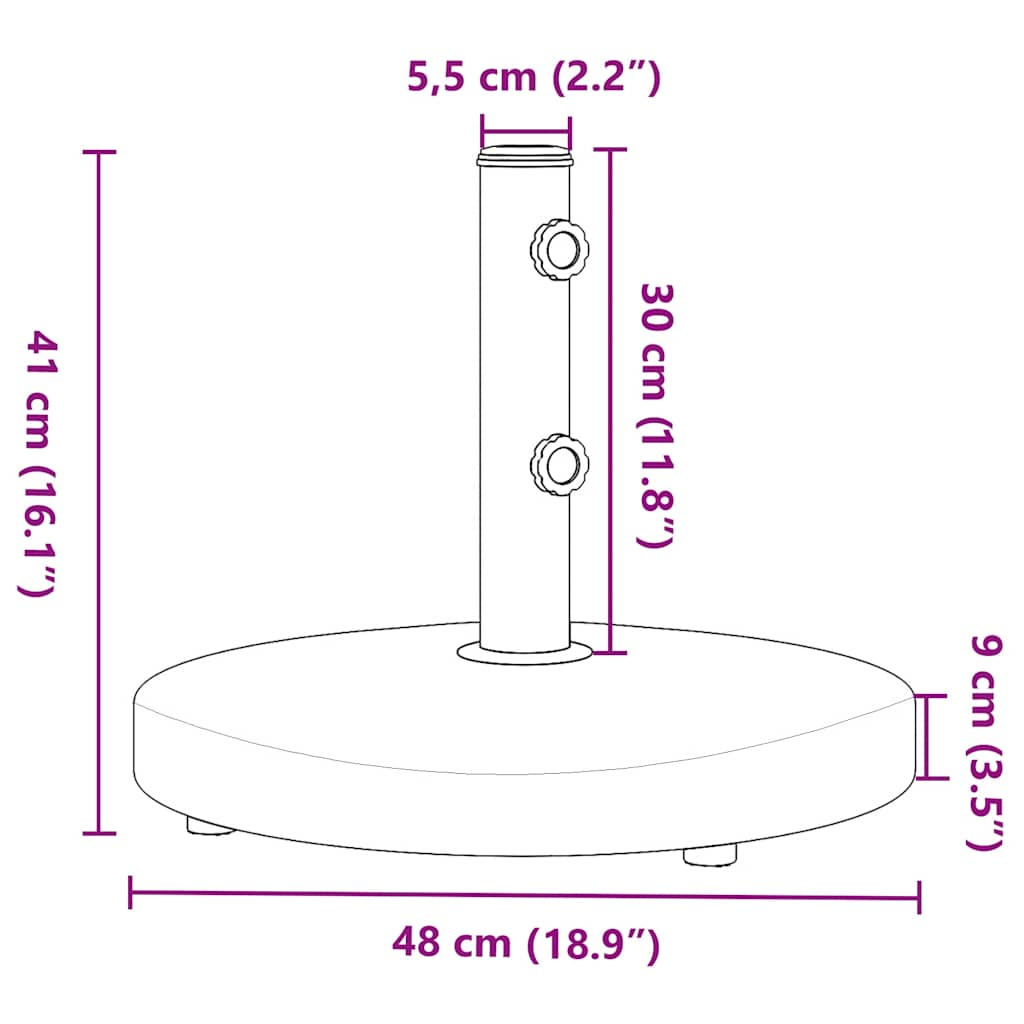 Base per Ombrellone per Pali Ø32/38/48 mm 25 kg Rotonda 368676