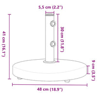 Base per Ombrellone per Pali Ø32/38/48 mm 25 kg Rotonda 368676