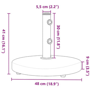 Base per Ombrellone per Pali Ø32/38/48 mm 25 kg Rotonda 368676