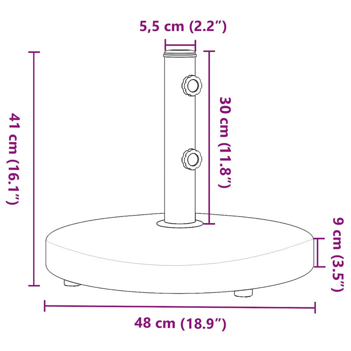 Base per Ombrellone per Pali Ø32/38/48 mm 25 kg Rotonda 368676