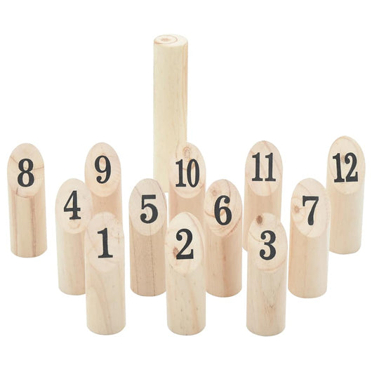 Set Gioco Kubb Numerici 13pz con Custodia Legno Massello Pino 4008440