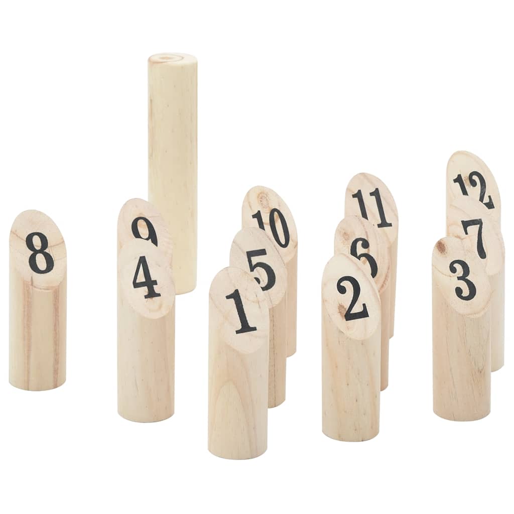 Set Gioco Kubb Numerici 13pz con Custodia Legno Massello Pino 4008440