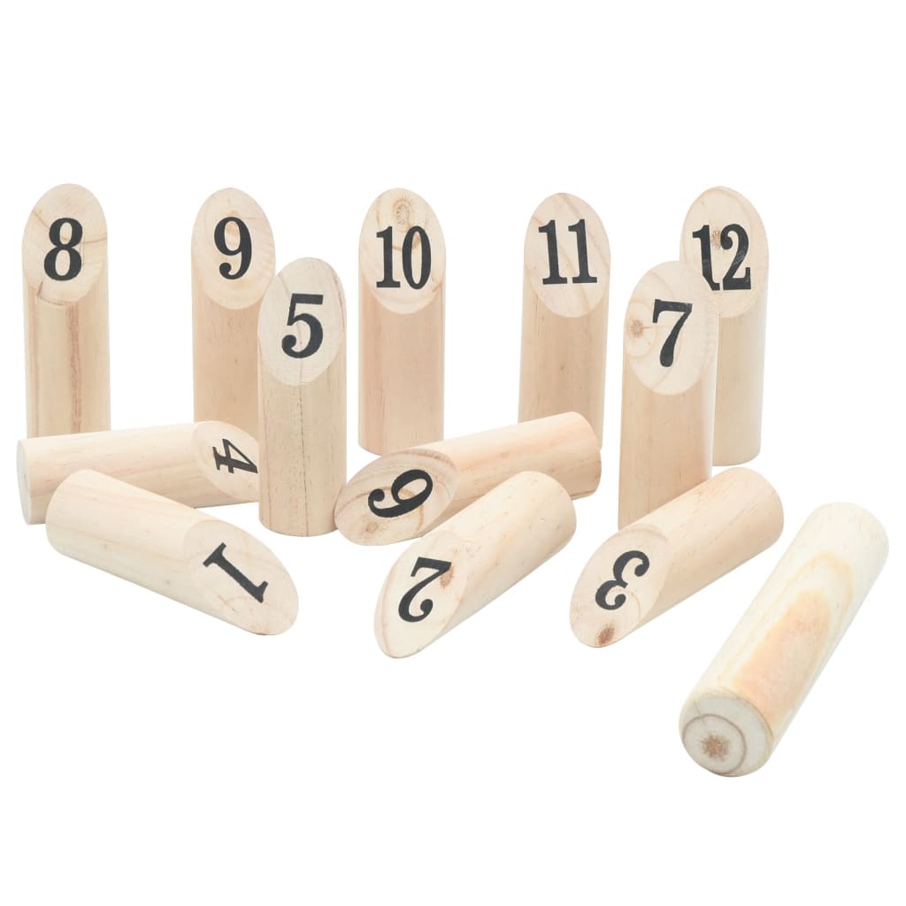 Set Gioco Kubb Numerici 13pz con Custodia Legno Massello Pino 4008440