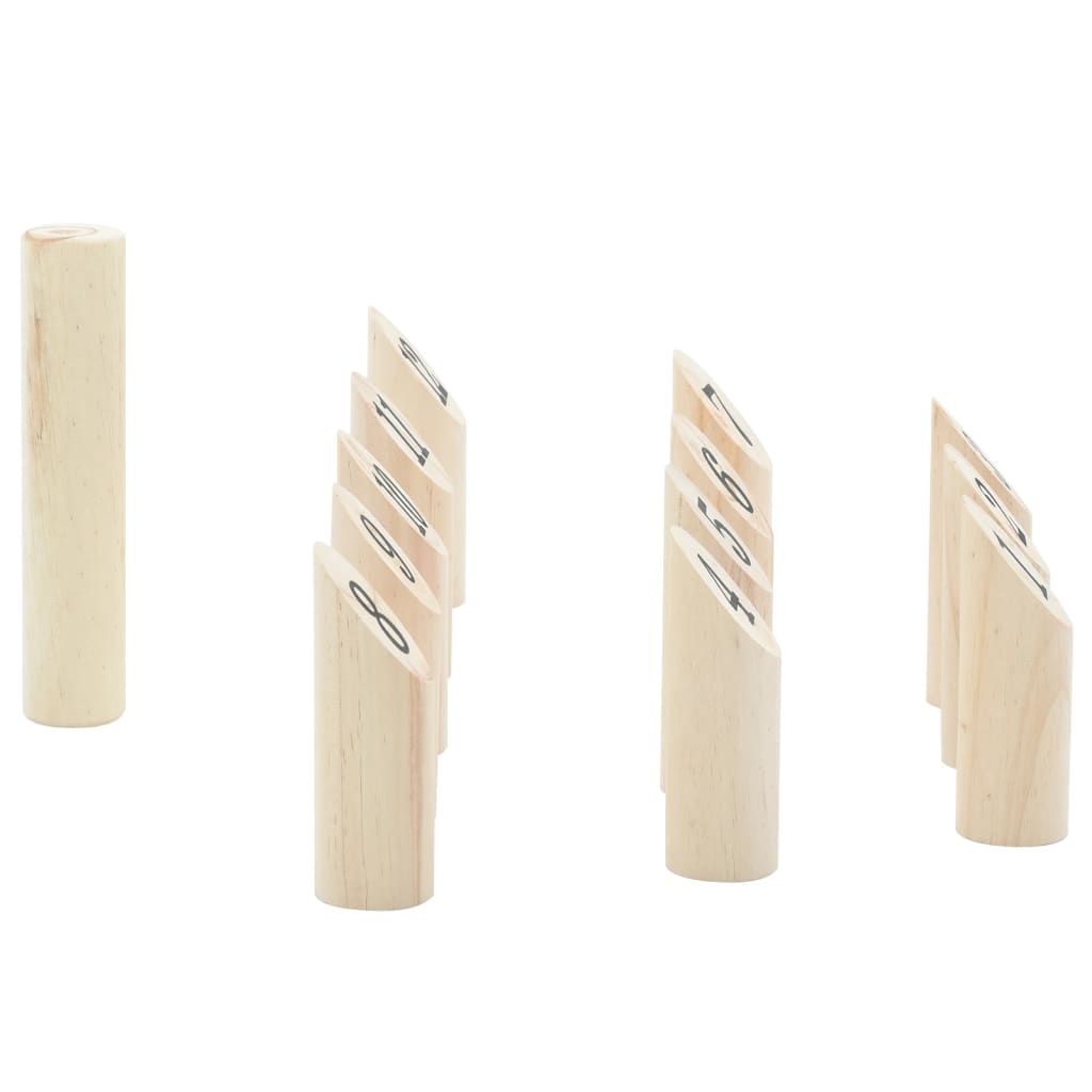 Set Gioco Kubb Numerici 13pz con Custodia Legno Massello Pino 4008440