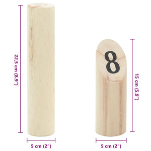 Set Gioco Kubb Numerici 13pz con Custodia Legno Massello Pino 4008440