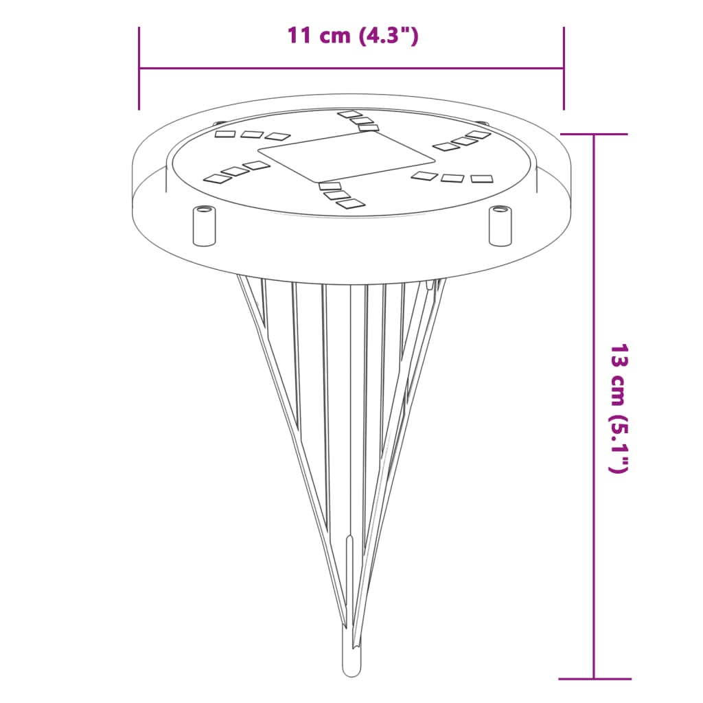 Luci Solari da Terra con Picchetti da Esterno 4pz Bianco Caldo 4008196